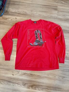 Levi's Red Long-Sleeve Shirt with Cowboy Boot Graphic